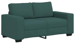 Sofa 2-osobowa ciemnozielona 160x77x82 cm tkanina