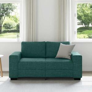 Sofa 2-osobowa ciemnozielona 160x77x82 cm tkanina