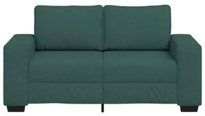Sofa 2-osobowa ciemnozielona 160x77x82 cm tkanina
