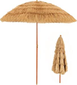 KOMFOTTEU parasol plażowy 200cm, hawajski parasol przeciwsłoneczny, składany parasol, słomiany parasol o nowym wyglądzie, parasol tiki market do ogrodu, na balkon