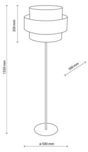 Lampa podłogowa TK Lighting CALISTO WHITE 5894 155 cm, abażur 50 cm, E27 LED do 15W, biała/czarna, nowoczesna do salonu
