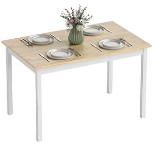 Stół jadalny HOMCOM, 120 x 75 cm – stół kuchenny w stylu rustykalnym dla 4 osób, kolor naturalny