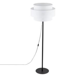Lampa podłogowa TK Lighting CALISTO WHITE 5894 155 cm, abażur 50 cm, E27 LED do 15W, biała/czarna, nowoczesna do salonu