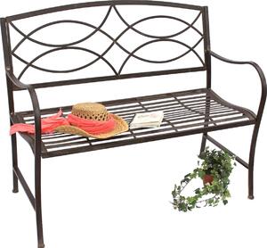 DanDiBo ławka ogrodowa metalowa brązowa odporna na warunki atmosferyczne ławka 109 cm 111185 ławka 2-osobowa ławka żelazna ławka drzewo ławka parkowa