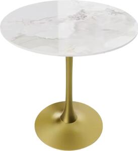 Grandiose stół do jadalni - okrągły stół do kuchni o wysokości 78 cm - blat z kamienia spiekanego z cokołem - stół Bistro do wypoczynku i nowoczesnych wnętrz