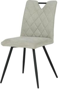 HowHomely | Krzesła tapicerowane DALIA - Ergonomiczne - Beżowe - Nowoczesne, Elegancki design, Metalowe nogi, Krzesła do salonu