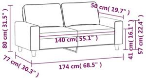 Sofa 2-osobowa, jasnoÅ¼Ã³Åta, 140 cm, tapicerowana tkaninÄ