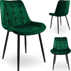 Krzesło Welurowe Norman Velvet Ciemnozielone