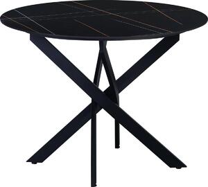 Okrągły stół Bolt Edge – wygląd marmuru – czarny – do użytku na zewnątrz i wewnątrz – 4 osoby – 100 x 100 x 76 cm