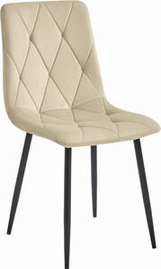 Krzesło Valora LIBRA Cool Beige Velvet Black Legs x1 | Krzesło beżowe z ciemnymi nogami do modnych wnętrz