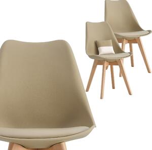 Zestaw 2 krzeseł w stylu skandynawskim do jadalni i salonu – Beige Caffe Viking