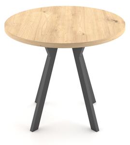 Stół okrągły rozkładany ST54M 102-202 cm dąb artisan / czarne nogi