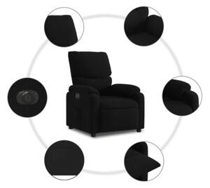 Elektryczny fotel rozkÅadany, czarny, obity tkaninÄ