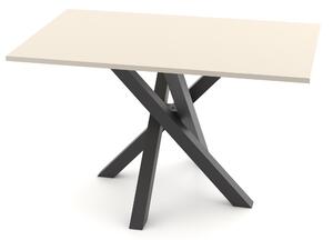 Stół prostokątny ST61M 135x80 cm szampański blat / czarne metalowe nogi