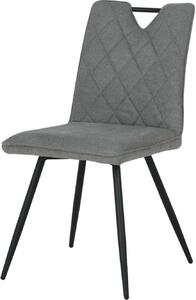 HowHomely | Krzesła tapicerowane DALIA - Ergonomiczne - Szare - Nowoczesne, Elegancki design, Metalowe nogi, Krzesła do salonu