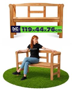 KADAX ławka ogrodowa z oparciem drewno Park 119 cm taras ogród Tik