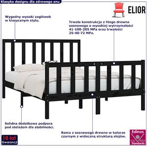 Czarne sosnowe łóżko 120x200 cm - Ingmar 4X