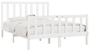 Białe sosnowe dwuosobowe łóżko 140x200 cm - Ingmar 5X
