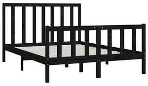 Drewniane podwójne czarne łóżko 160x200 cm - Ingmar 6X
