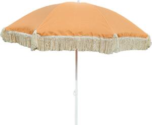 Parasol Parasol plażowy Ochrona UV z frędzlami Składana torba Ø 150 cm