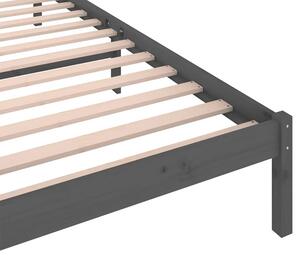 Szare drewniane łóżko z zagłowkiem 90x200 cm - Lenar 3X
