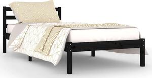 Czarne pojedyncze łóżko z drewna 90x200 cm - Lenar 3X