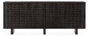 Czarna komoda z litego drewna mango 200x80x40 cm Inaya – MOME