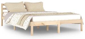 Podwójne sosnowe łóżko z zagłówkiem 140x200 - Lenar 5X