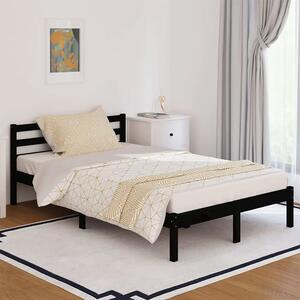 Czarne sosnowe łóżko do sypialni 120x200 cm - Lenar 4X