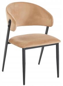 Krzesło tapicerowane welurem do jadalni i salonu kolor brązowy i czarny FURNITEX K48-FX CAPPUCCINO VELVET RIVIERA 24