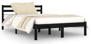 Czarne sosnowe łóżko do sypialni 120x200 cm - Lenar 4X