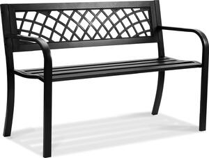 Ławka ogrodowa VEVOR metalowa ławka tarasowa, 1163 mm ławka parkowa ławka wypoczynkowa 218 kg nośności, 3 osobowa ławka ogrodowa i parkowa z oparciem i podłokietnikami, ławka vintage do ogrodu, parku, podwórka, werandy