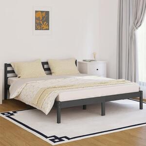 Szare dwuosobowe łóżko drewniane 160x200 - Lenar 6X