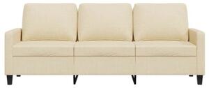 Sofa, 3-osobowa kremowa, 180 cm, tapicerowana tkaninÄ