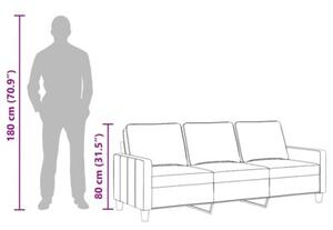 Sofa, 3-osobowa kremowa, 180 cm, tapicerowana tkaninÄ