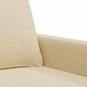 Sofa, 3-osobowa kremowa, 180 cm, tapicerowana tkaninÄ
