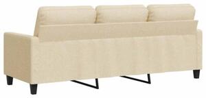 Sofa, 3-osobowa kremowa, 180 cm, tapicerowana tkaninÄ