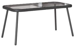 Stolik kawowy czarny 90 x 45 x 43 cm polirattan i szkło