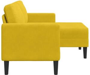 Sofa 2-osobowa z szezlongiem w ksztaÅcie litery l, Å¼Ã³Åta, 125cm
