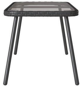 Stolik kawowy czarny 90 x 45 x 43 cm polirattan i szkło