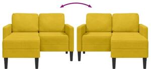 Sofa 2-osobowa z szezlongiem w ksztaÅcie litery l, Å¼Ã³Åta, 125cm