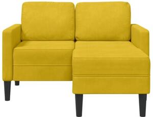 Sofa 2-osobowa z szezlongiem w ksztaÅcie litery l, Å¼Ã³Åta, 125cm