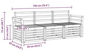 Zestaw mebli ogrodowych z litego drewna akacjowego - nowoczesna sofa modułowa na świeżym powietrzu