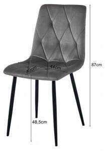 Zestaw stół NP 120x80cm Craft Czarny + 4 krzesła LIBRA szare