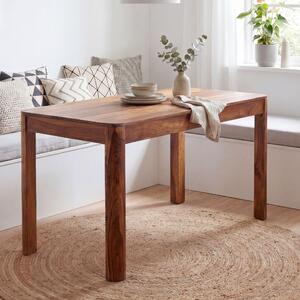 FineBuy Stół do jadalni z litego drewna Sheesham 120 cm dla maksymalnie 6 osób - Prostokątny stół do jadalni w stylu wiejskim - Ręcznie robiony stół kuchenny