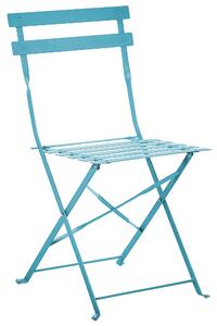 Metalowy zestaw mebli balkonowych 2 krzesła stolik ogród taras morski niebieski Fiori Beliani