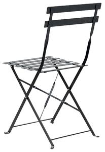 Metalowy zestaw mebli balkonowych 2 krzesła stolik ogród taras czarny Fiori Beliani