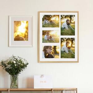 Ramka na zdjęcia 2x 15x21 cm 3x 13x18 cm kolor dębowy galeria na 5 zdjęć multirama 40x50 cm FRAMAI®
