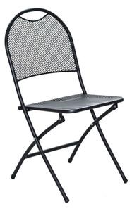 Metalowe składane krzesło ogrodowe - czarne
