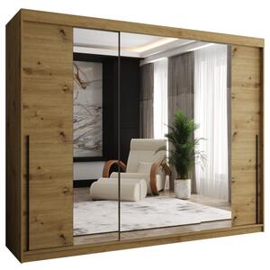 Szafa przesuwna z lustrem Garderoba SIMA T2 250 artisan + u. czarny